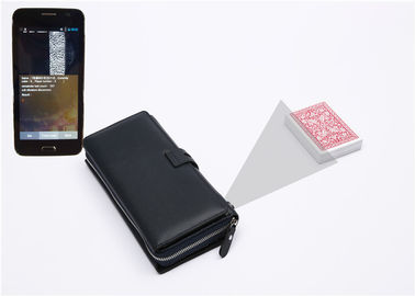 Zipper Skórzany portfel Kamera do podglądania niewidocznych kodów kreskowych